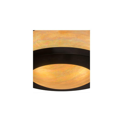 Pomona 4 Light 18" Wide Semi-Flush Drum Ceiling Fixture with Iridized Glass Shade - Craftsman Brown Finish