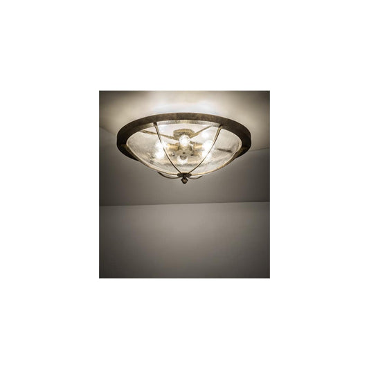 Dominga 6 Light 30" Wide Flush Mount Bowl Ceiling Fixture - Dark Smoke Finish