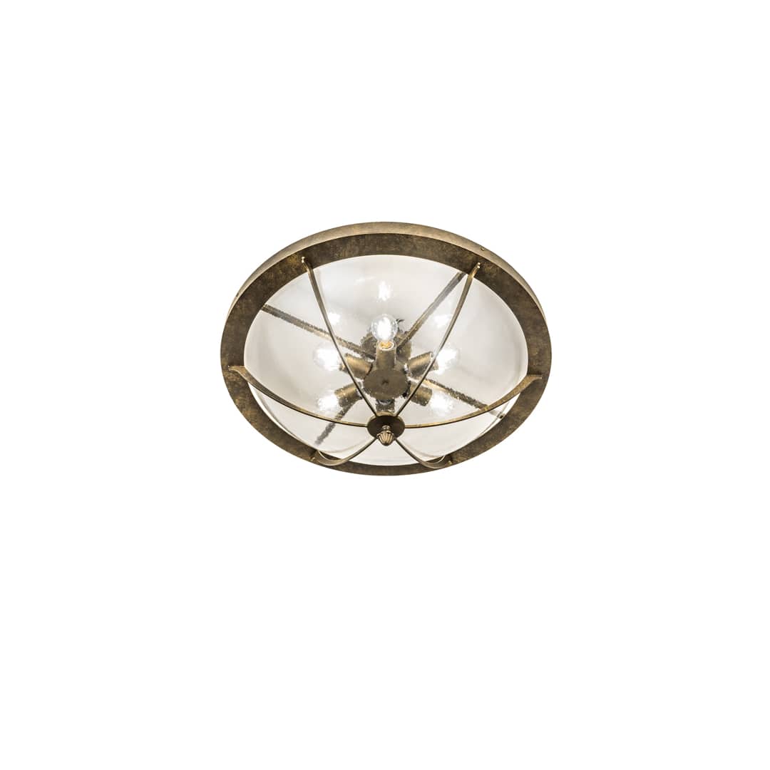 Dominga 6 Light 30" Wide Flush Mount Bowl Ceiling Fixture - Dark Smoke Finish