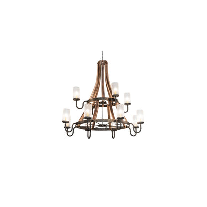 Barrel Stave 12 Light 61" Wide Chandelier