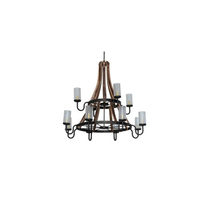 Barrel Stave 12 Light 61" Wide Chandelier