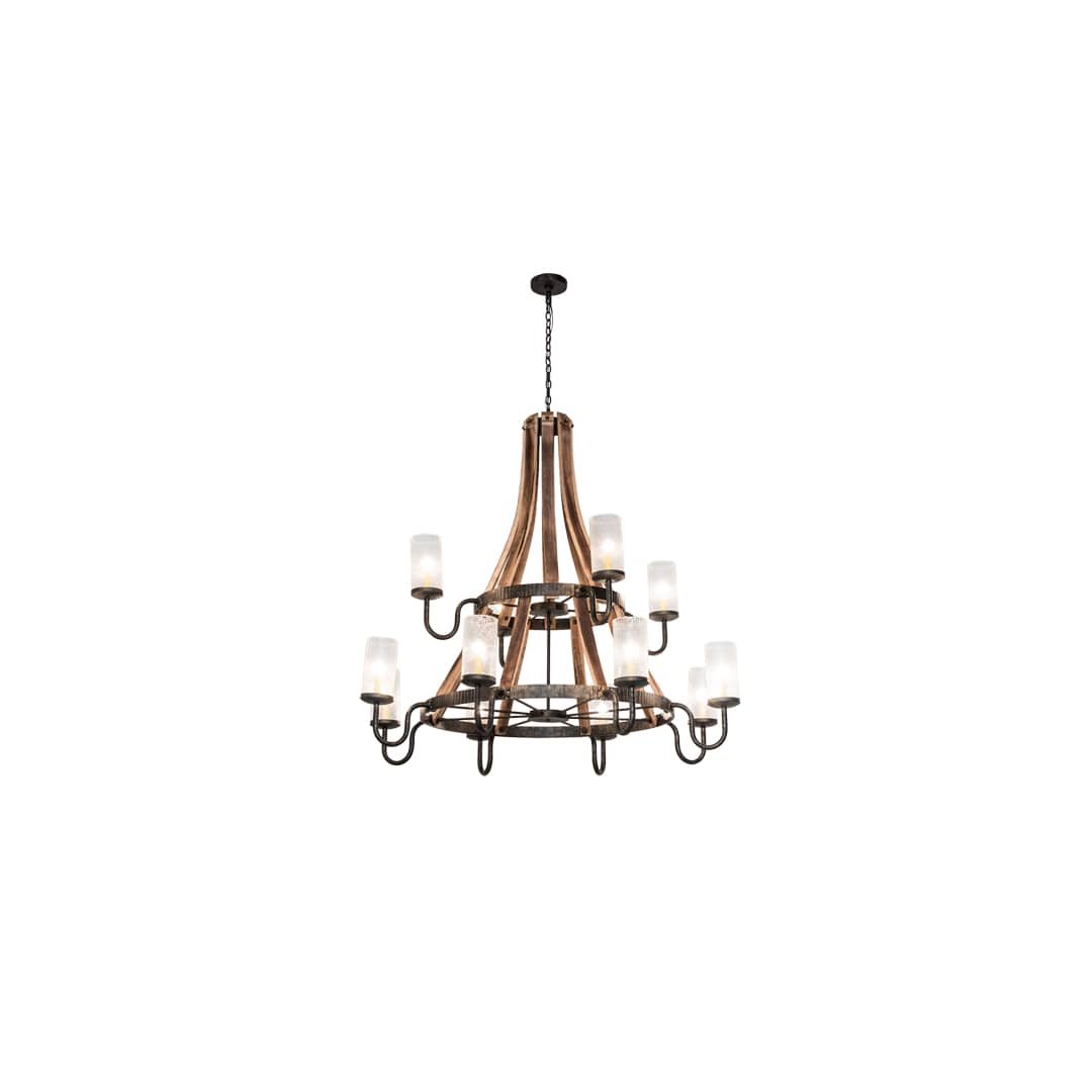Barrel Stave 12 Light 61" Wide Chandelier