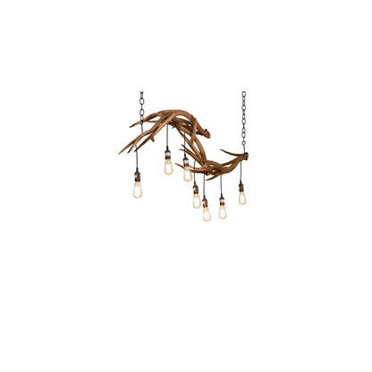 Long Antlers 7 Light 23" Wide Antler Linear Chandelier