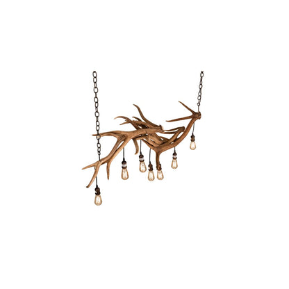 Long Antlers 7 Light 23" Wide Antler Linear Chandelier