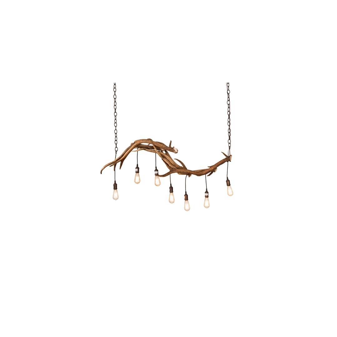 Long Antlers 7 Light 23" Wide Antler Linear Chandelier