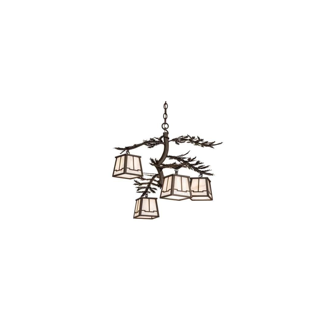 Pine Branch 4 Light 26" Wide Chandelier