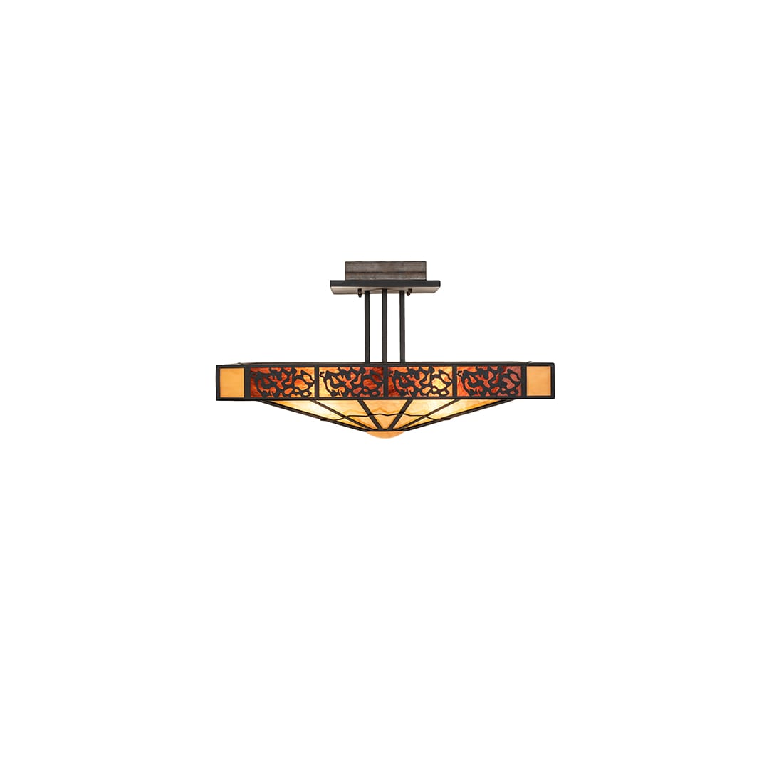 Zuvan 4 Light 43" Wide Semi-Flush Square Ceiling Fixture