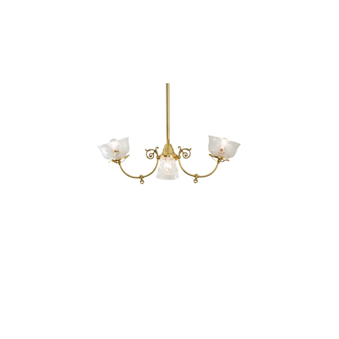 Long Revival Gas and Electric 4 Light 22" Wide Chandelier