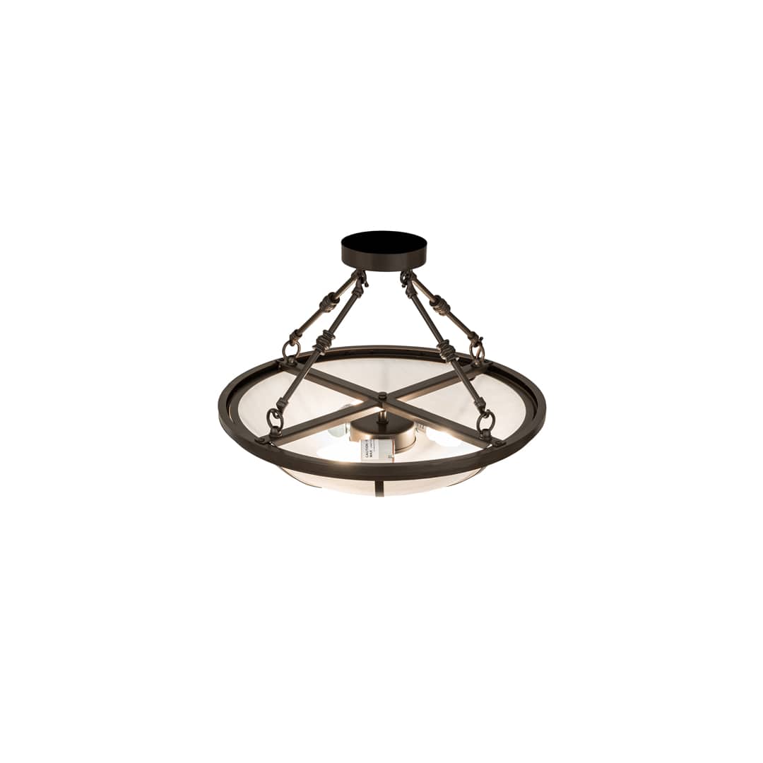 Commerce 3 Light 20" Wide Semi-Flush Bowl Ceiling Fixture