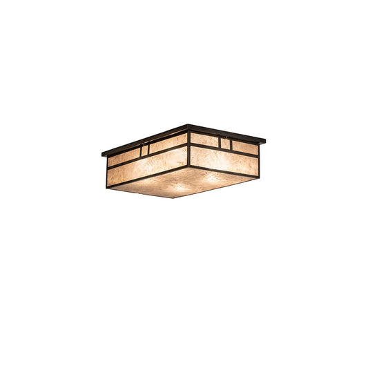 Hyde Park Double Bar Mission 4 Light 36" Wide Flush Mount Ceiling Fixture