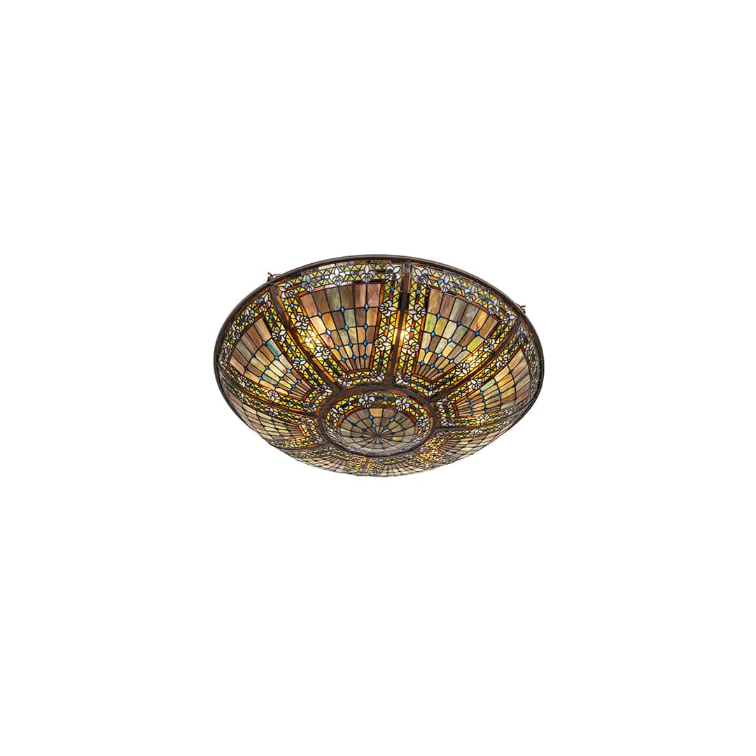 Fleur-de-lis 8 Light 40" Wide Semi-Flush Bowl Ceiling Fixture - Mahogany Bronze Finish