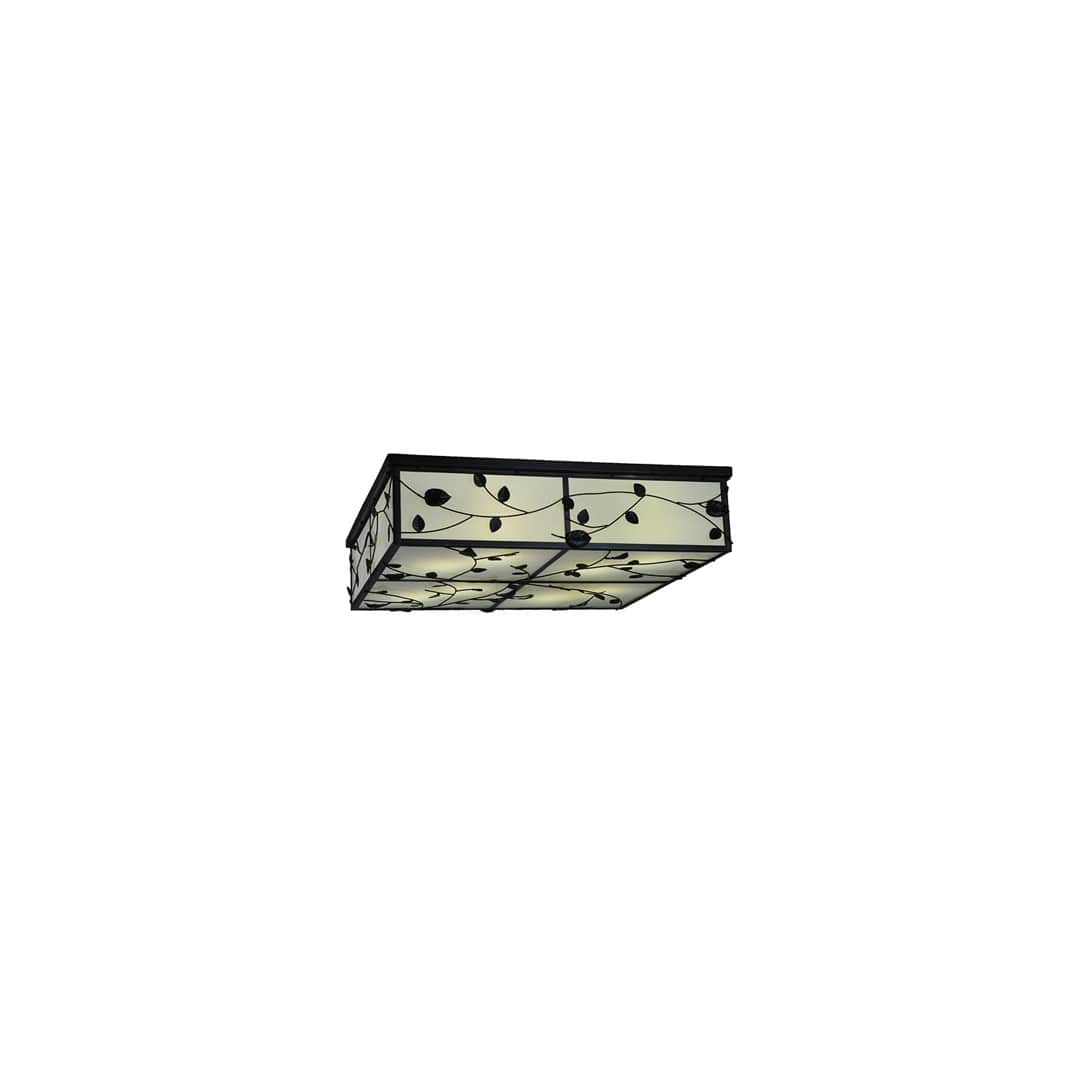 Ivy 8 Light 51" Wide Flush Mount Square Ceiling Fixture - Textured Black Finish - Medium Bulb Base