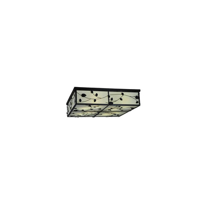Ivy 8 Light 51" Wide Flush Mount Square Ceiling Fixture - Textured Black Finish - Medium Bulb Base