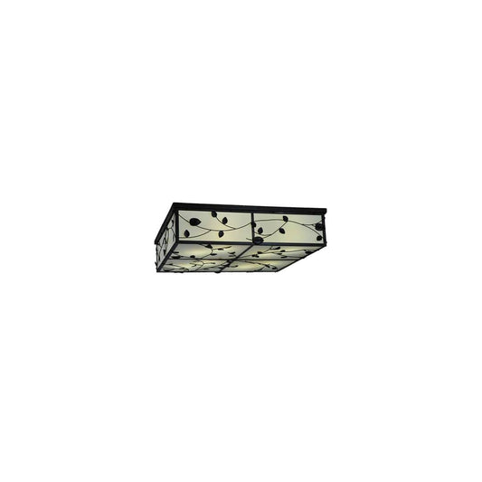 Ivy 8 Light 51" Wide Flush Mount Square Ceiling Fixture - Textured Black Finish - Medium Bulb Base