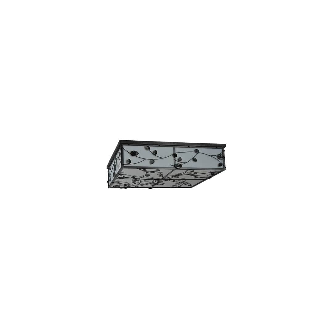 Ivy 8 Light 51" Wide Flush Mount Square Ceiling Fixture - Textured Black Finish - Medium Bulb Base
