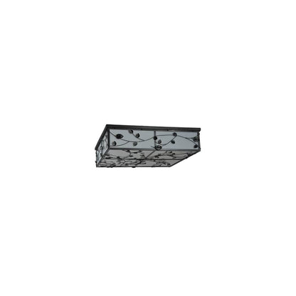 Ivy 8 Light 51" Wide Flush Mount Square Ceiling Fixture - Textured Black Finish - Medium Bulb Base