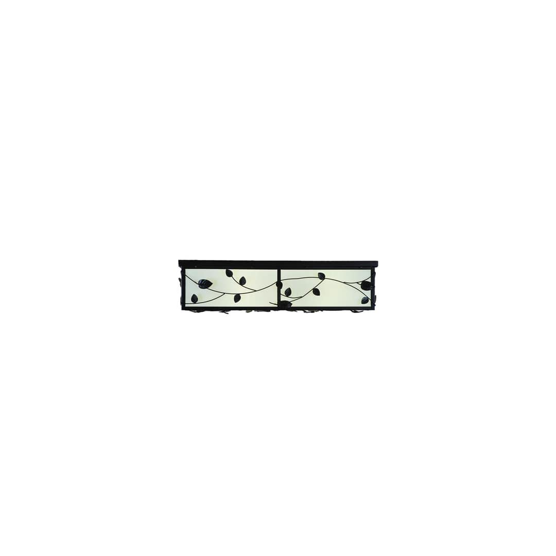 Ivy 8 Light 51" Wide Flush Mount Square Ceiling Fixture - Textured Black Finish - Medium Bulb Base