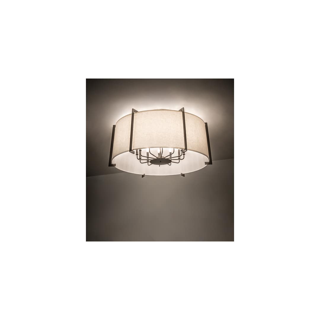 Cilindro Structure 12 Light 40" Wide Semi-Flush Drum Ceiling Fixture