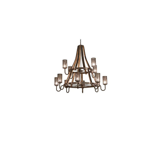 Barrel Stave 12 Light 60" Wide Ring Chandelier