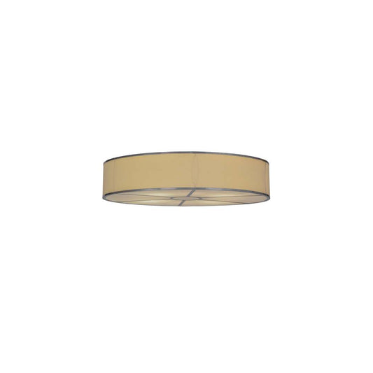 Cilindro 8 Light 48" Wide Semi-Flush Drum Ceiling Fixture with Natural Beige Shade - Nickel Finish