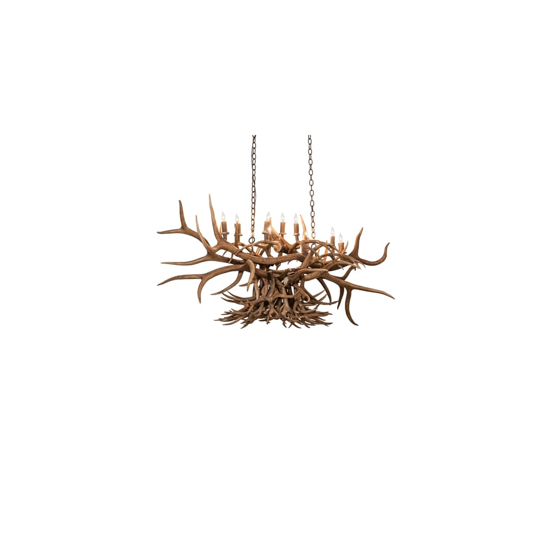 Long Antlers 10 Light 33" Wide Antler Candle Style Chandelier