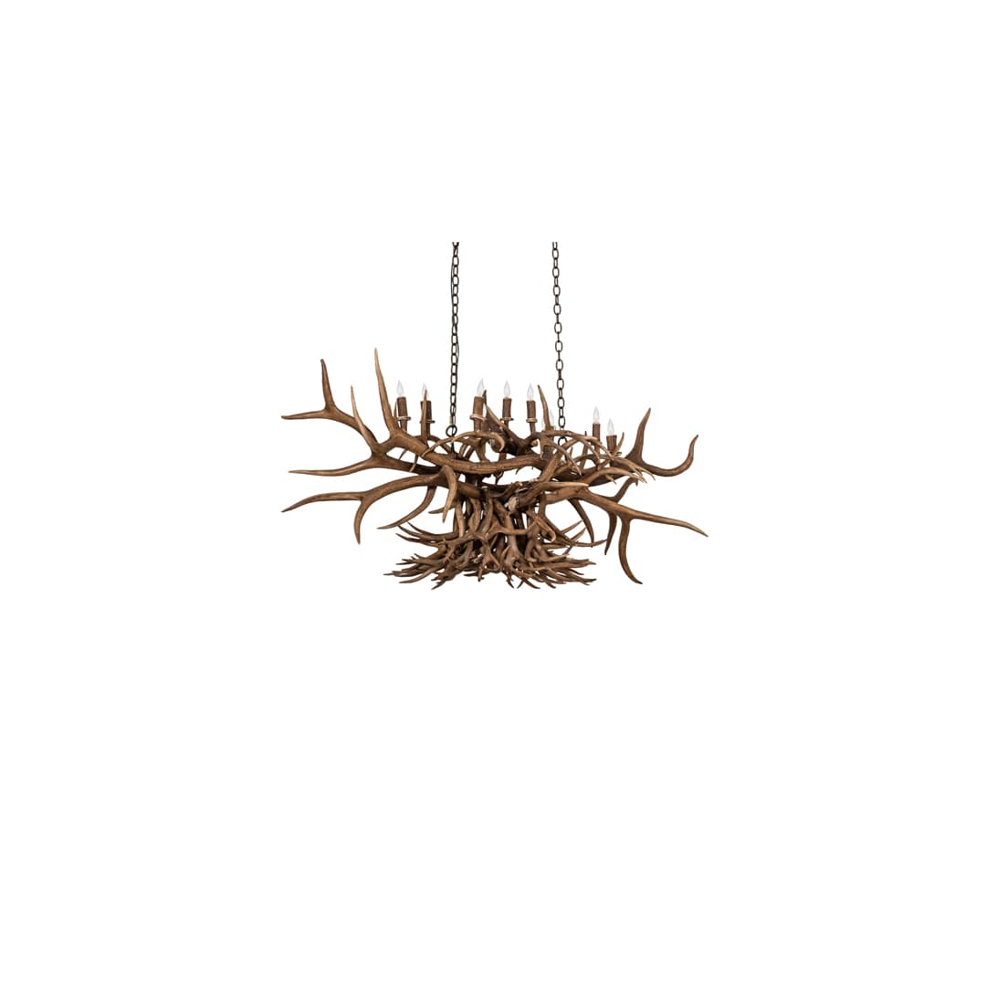 Long Antlers 10 Light 33" Wide Antler Candle Style Chandelier
