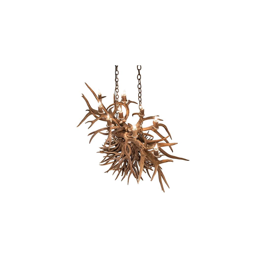 Long Antlers 10 Light 33" Wide Antler Candle Style Chandelier