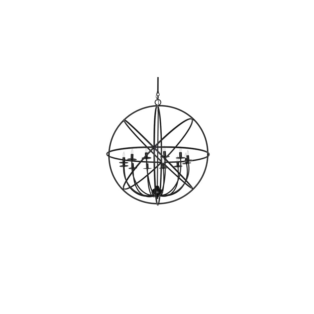 Atom Enerjisi 12 Light 36" Wide Taper Candle Globe Chandelier