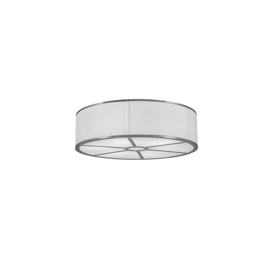 Cilindro 6 Light 36" Wide Semi-Flush Drum Ceiling Fixture - Chrome Finish - Medium Bulb Base
