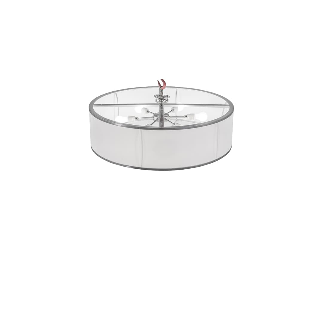 Cilindro 6 Light 36" Wide Semi-Flush Drum Ceiling Fixture - Chrome Finish - Medium Bulb Base