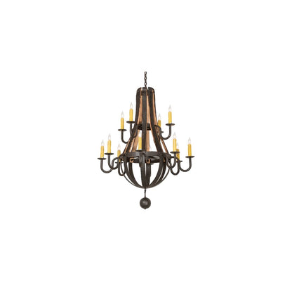 Barrel Stave 12 Light 48" Wide Taper Candle Style Chandelier
