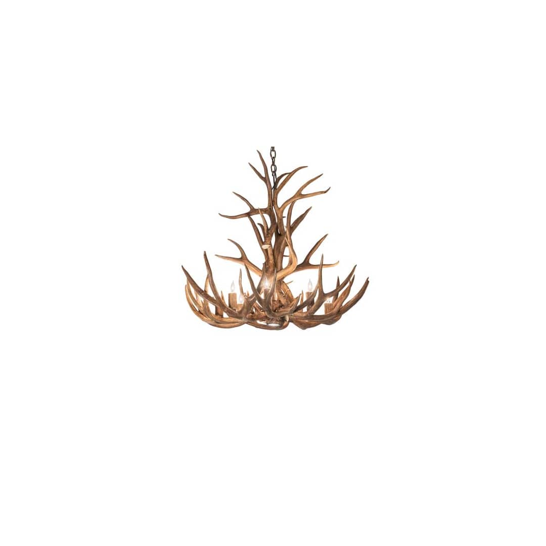 Antlers 8 Light 34" Wide Antler Candle Style Chandelier
