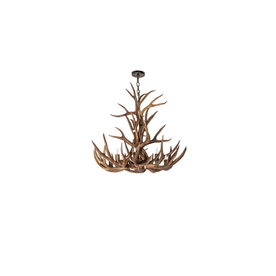 Antlers 8 Light 34" Wide Antler Candle Style Chandelier