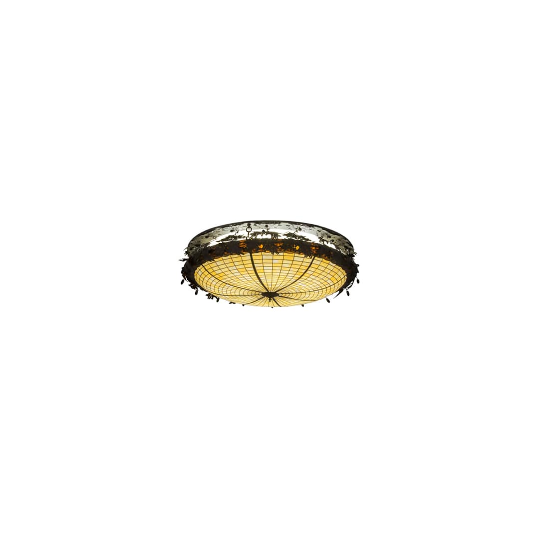 Greenbriar Oak 8 Light 52" Wide Semi-Flush Bowl Ceiling Fixture - Antique Copper Finish - Medium Bulb Base