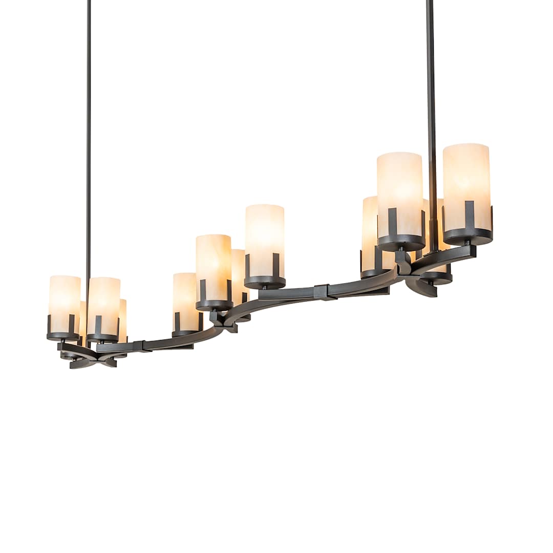 Cero 12 Light 96" Wide Pillar Candle Linear Chandelier