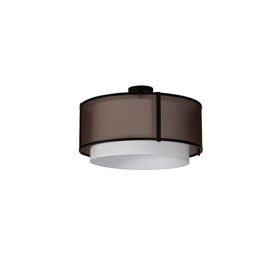 Cilindro 3 Light 30" Wide Semi-Flush Drum Ceiling Fixture - Flat Black Finish - Medium Bulb Base