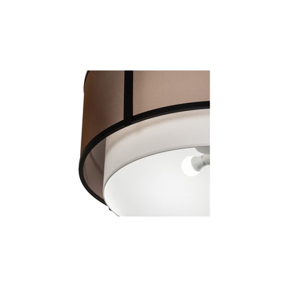 Cilindro 3 Light 30" Wide Semi-Flush Drum Ceiling Fixture - Flat Black Finish - Medium Bulb Base