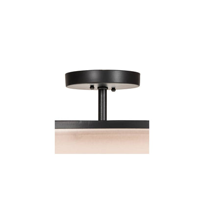 Cilindro 3 Light 30" Wide Semi-Flush Drum Ceiling Fixture - Flat Black Finish - Medium Bulb Base