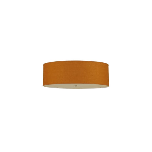 Cilindro 3 Light 36" Wide Semi-Flush Drum Ceiling Fixture with Copper Burlap Shade - Nickel Finish