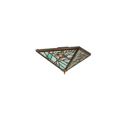 Backyard Friends 4 Light 12-1/2" Tall Semi-Flush Ceiling Fixture - Antique Copper Finish