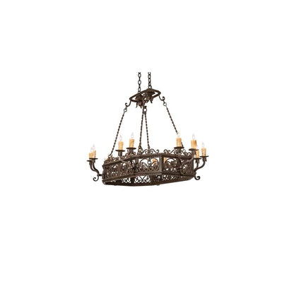 Long Conques 12 Light 50" Wide Taper Candle Style Chandelier