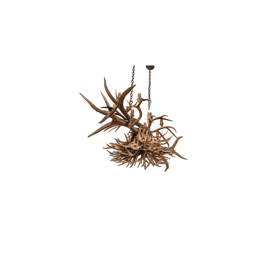 Long Antlers 10 Light 28" Wide Antler Linear Chandelier