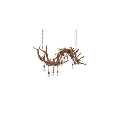 Long Antlers 8 Light 24" Wide Antler Linear Chandelier