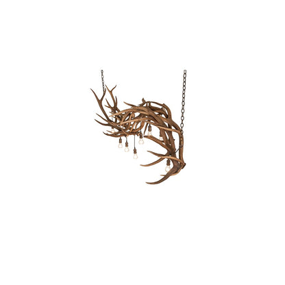 Long Antlers 8 Light 24" Wide Antler Linear Chandelier