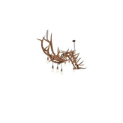 Long Antlers 8 Light 24" Wide Antler Linear Chandelier