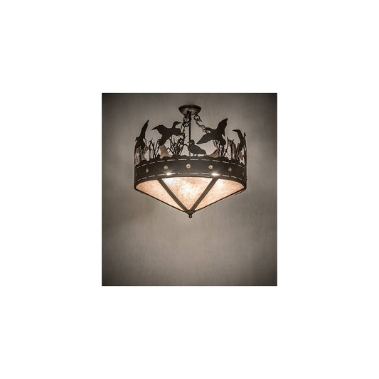 Ducks in Flight 3 Light 24" Wide Semi-Flush Ceiling Fixture