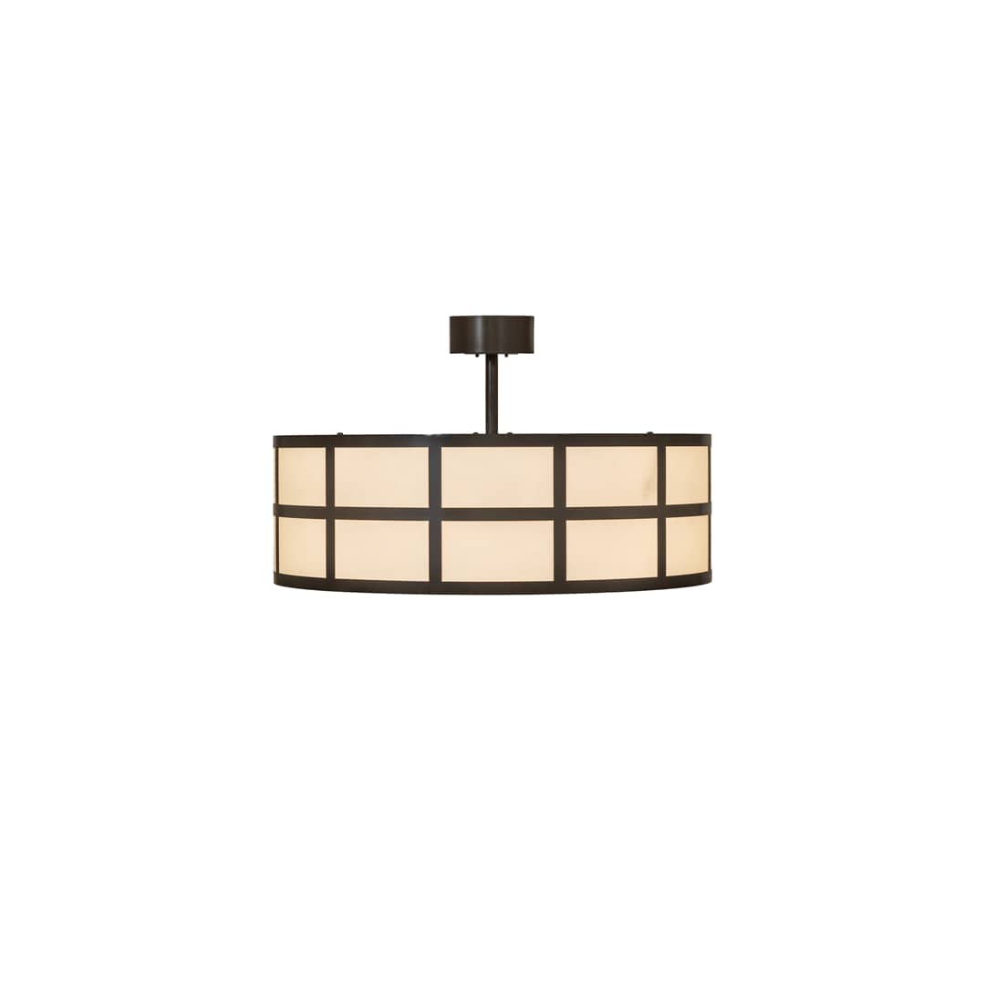 Cilindro Barnabas 6 Light 36" Wide Semi-Flush Drum Ceiling Fixture - Timeless Bronze Finish