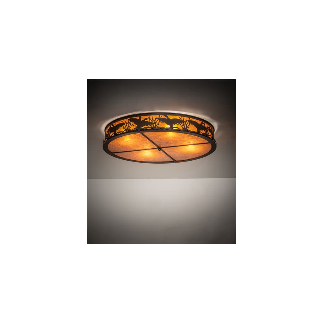 Ducks in Flight 4 Light 40" Wide Semi-Flush Drum Ceiling Fixture