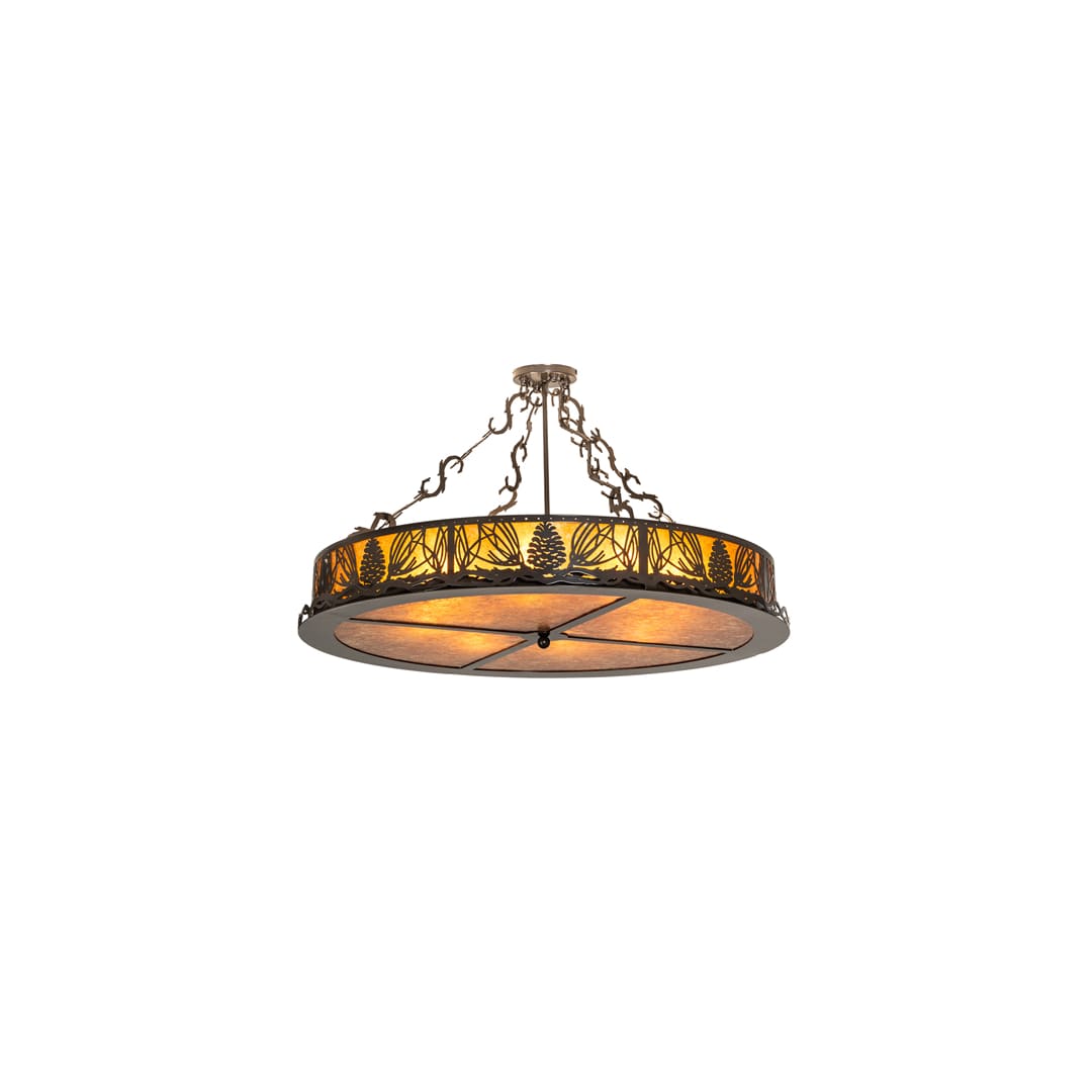 Mountain Pine 8 Light 36" Wide Semi-Flush Drum Ceiling Fixture