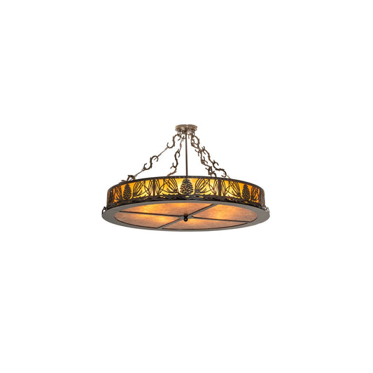 Mountain Pine 8 Light 36" Wide Semi-Flush Drum Ceiling Fixture